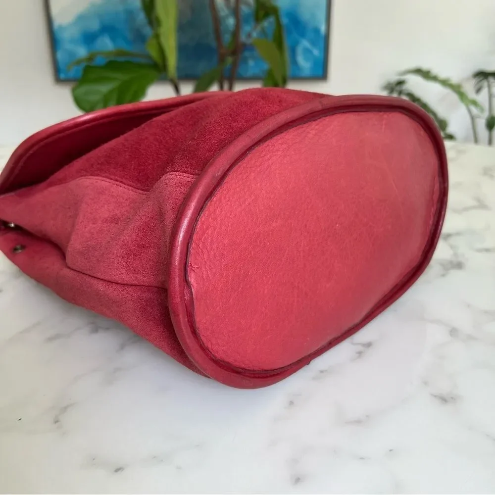 Coach Vintage Berkeley Convertible Backpack 9016 Red Leather and Suede Ruff Out